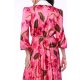 TGH ROCHIE MIDI CU GULER ASCUTIT FUCHSIA SPLASH 