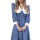 TGH ROCHIE MIDI VIVID DENIM CU GULER VICTORIAN