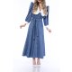 TGH ROCHIE MIDI VIVID DENIM CU GULER VICTORIAN