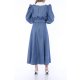 TGH ROCHIE MIDI VIVID DENIM CU GULER VICTORIAN