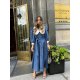 TGH ROCHIE MIDI VIVID DENIM CU GULER VICTORIAN