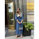 TGH ROCHIE MIDI VIVID DENIM CU GULER VICTORIAN