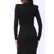 TGH DRAPED WAIST ASYMMETRIC FRONT SLIT MIDI DRESS
