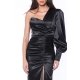 TGH ROCHIE MAXI GLAMOROUS DIN SATIN CU O MANECA BUFANTA