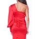 TGH ROCHIE MAXI GLAMOROUS DIN SATIN CU O MANECA BUFANTA